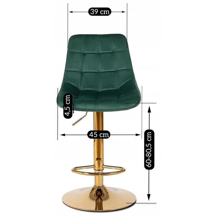 Scaun de bar Mebel Elite Arcos (Green/Gold)
