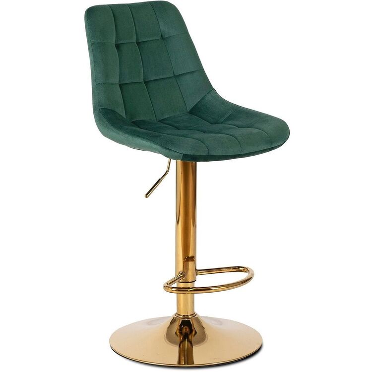 Scaun de bar Mebel Elite Arcos (Green/Gold)