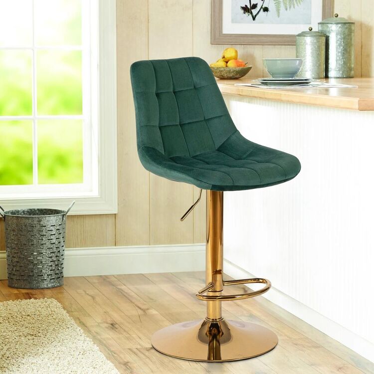 Scaun de bar Mebel Elite Arcos (Green/Gold)