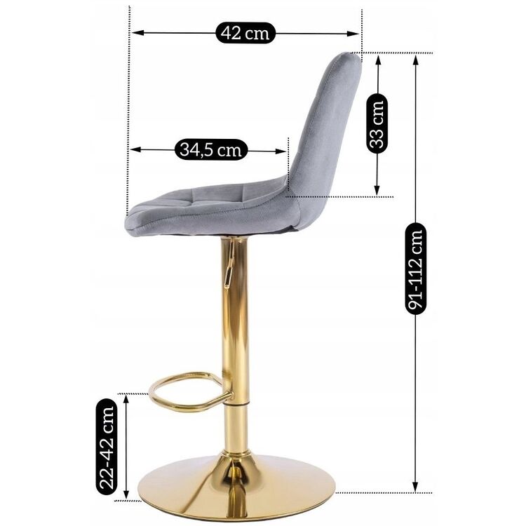 Барный стул Mebel Elite Arcos (Grey/Golden)
