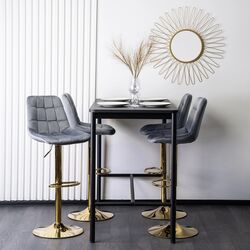 Барный стул Mebel Elite Arcos (Grey/Golden) Thumb