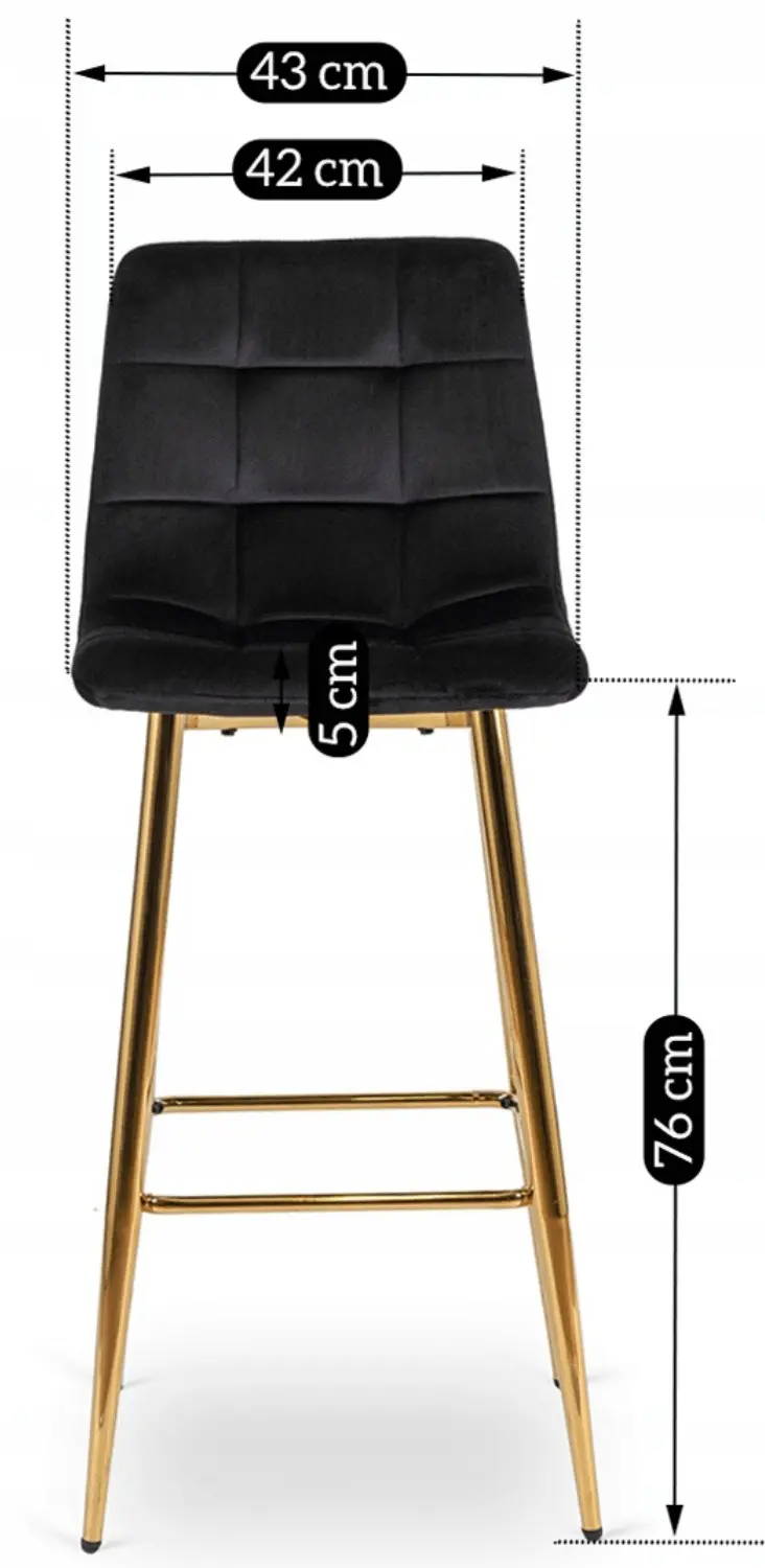 Scaun de bar Mebel Elite Ariel (Black/Gold)