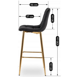 Scaun de bar Mebel Elite Ariel (Black/Gold) Thumb