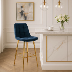 Барный стул Mebel Elite Ariel (Blue/Gold)