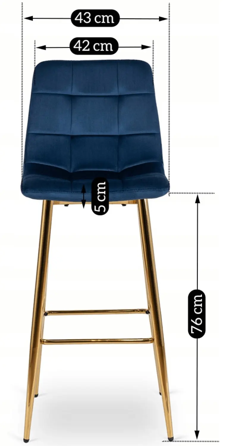 Scaun de bar Mebel Elite Ariel (Blue/Gold)