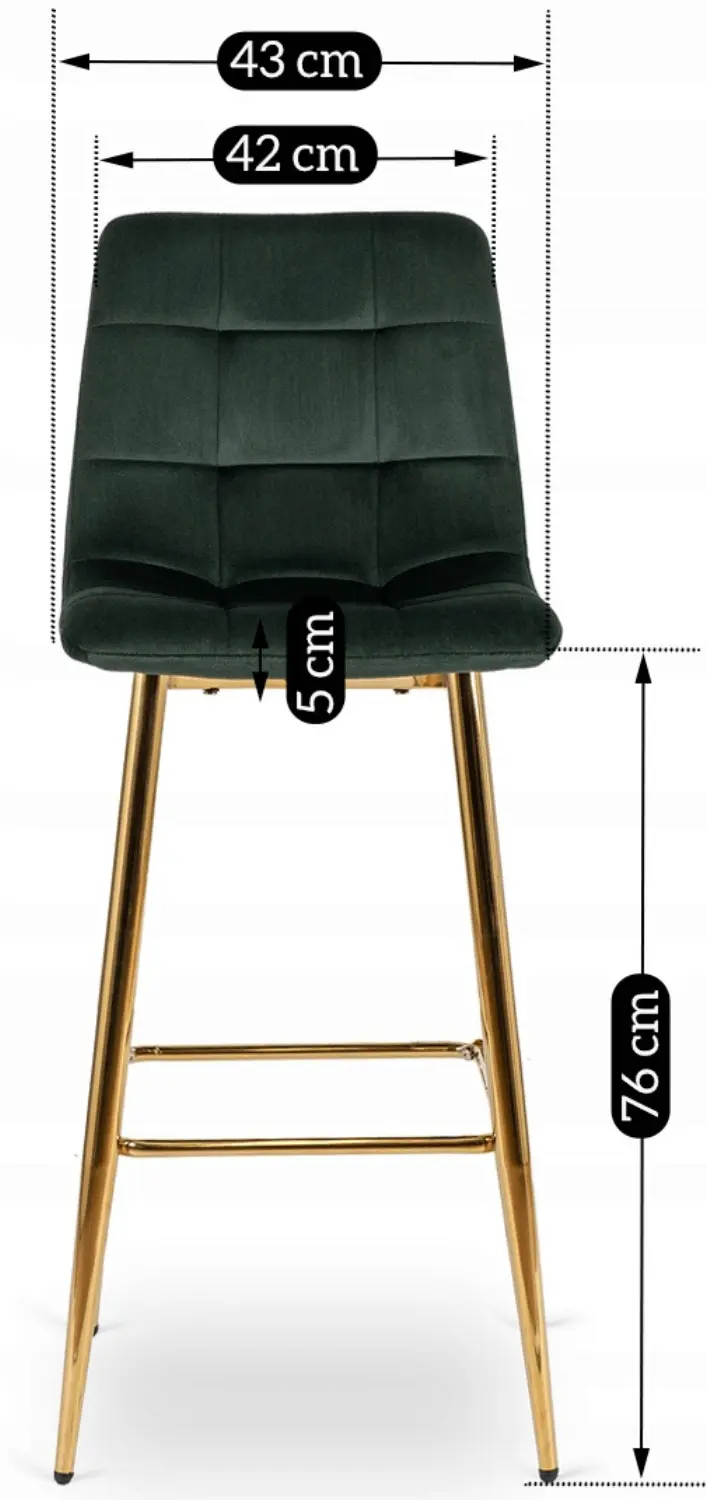 Барный стул Mebel Elite Ariel (Green/Gold)