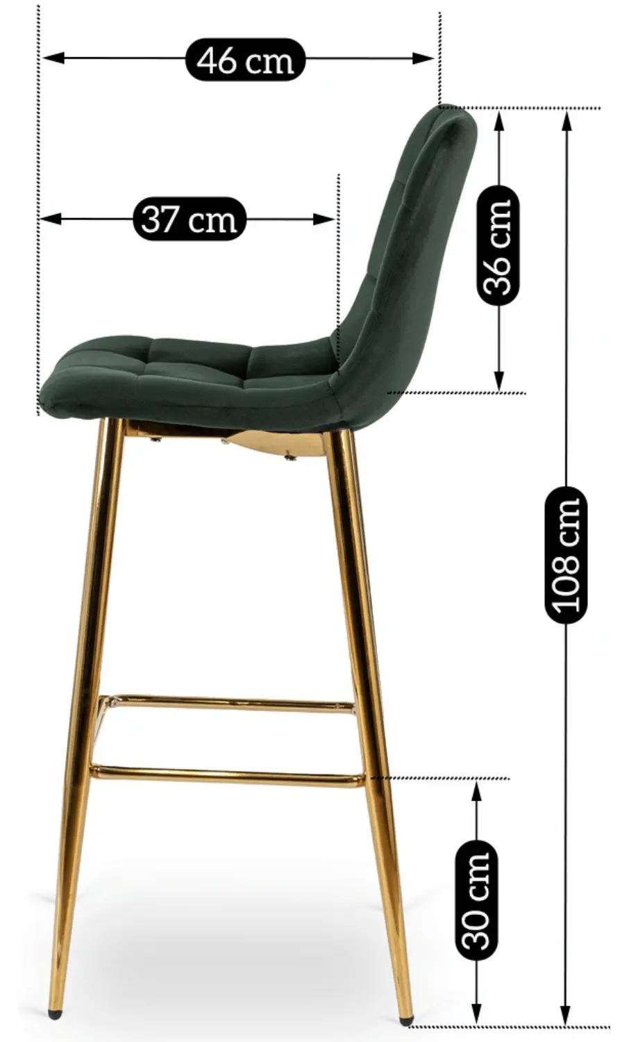 Барный стул Mebel Elite Ariel (Green/Gold)