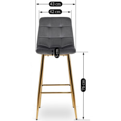 Барный стул Mebel Elite Ariel (Grey/Gold) Thumb