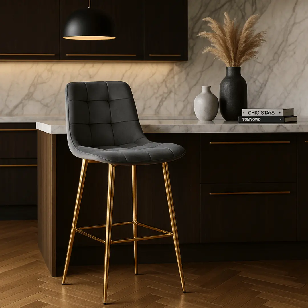 Барный стул Mebel Elite Ariel (Grey/Gold)