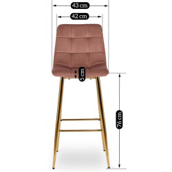 Барный стул Mebel Elite Ariel (Pink/Gold) Thumb