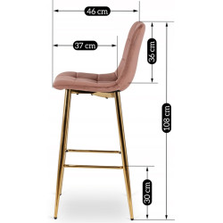 Барный стул Mebel Elite Ariel (Pink/Gold) Thumb