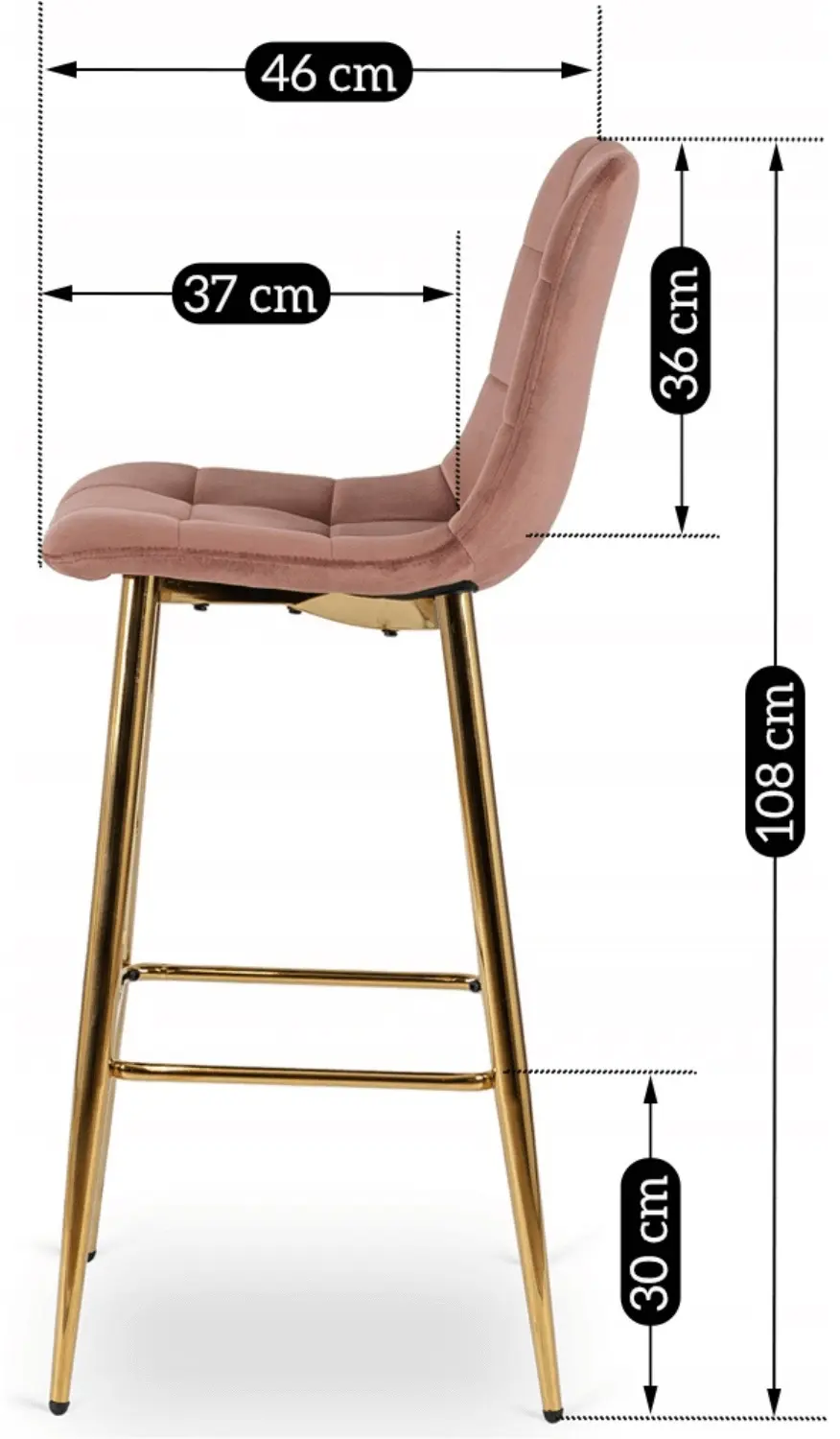 Барный стул Mebel Elite Ariel (Pink/Gold)