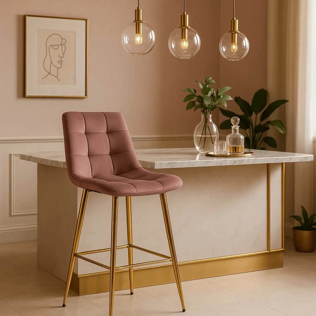 Барный стул Mebel Elite Ariel (Pink/Gold)