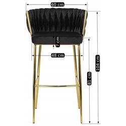 Scaun de bar Mebel Elite Flores 2 (Black/Golden) Thumb