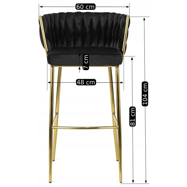 Scaun de bar Mebel Elite Flores 2 (Black/Golden)