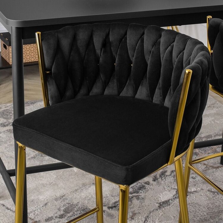 Scaun de bar Mebel Elite Flores 2 (Black/Golden)