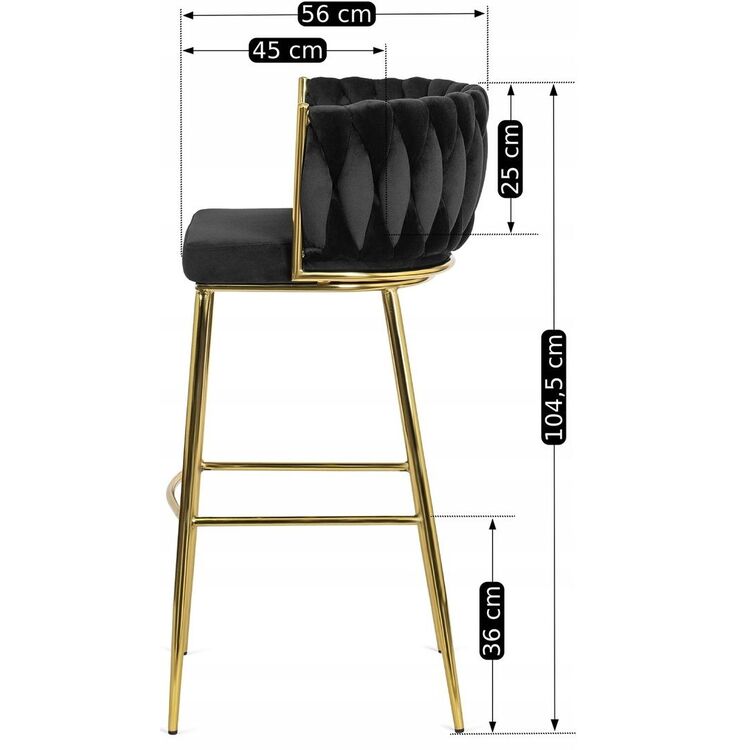 Scaun de bar Mebel Elite Flores 2 (Black/Golden)