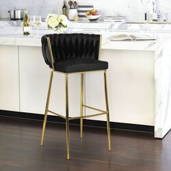 Scaun de bar Mebel Elite Flores 2 (Black/Golden) Thumb