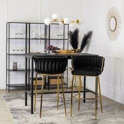 Scaun de bar Mebel Elite Flores 2 (Black/Golden) Thumb