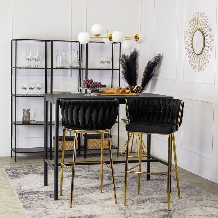 Scaun de bar Mebel Elite Flores 2 (Black/Golden)