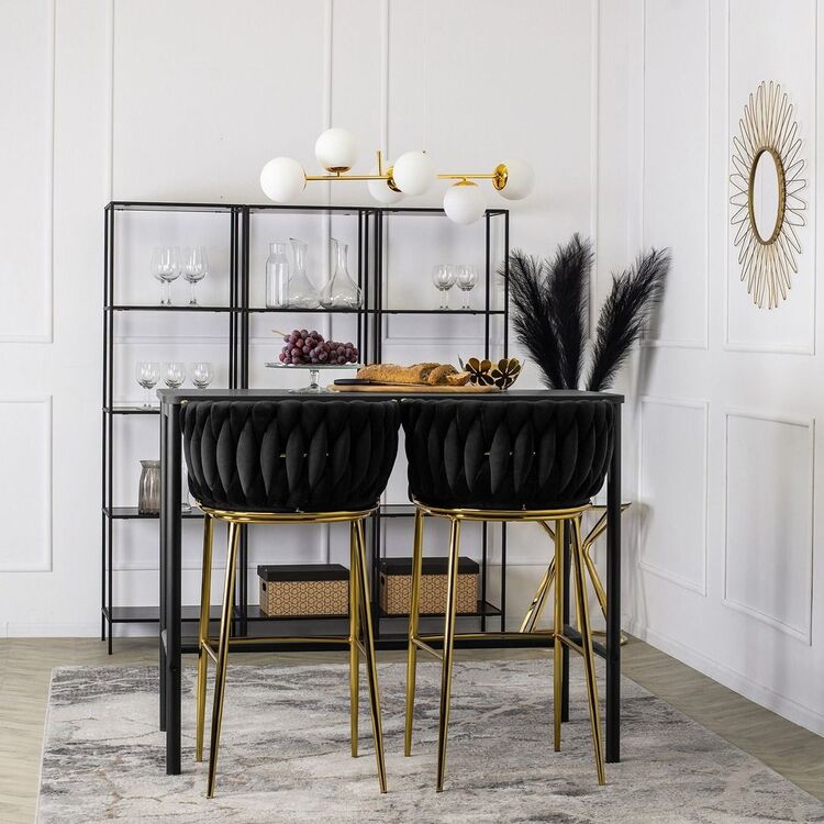 Scaun de bar Mebel Elite Flores 2 (Black/Golden)