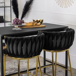 Scaun de bar Mebel Elite Flores 2 (Black/Golden) Thumb