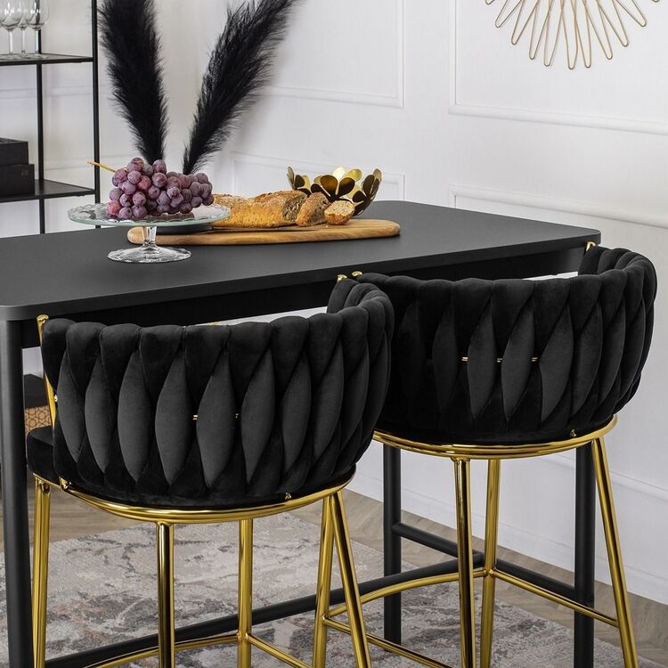 Scaun de bar Mebel Elite Flores 2 (Black/Golden)