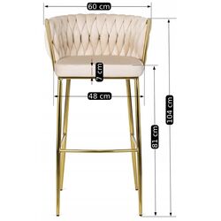 Барный стул Mebel Elite Flores 2 (Cream/Golden) Thumb