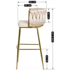 Барный стул Mebel Elite Flores 2 (Cream/Golden) Thumb