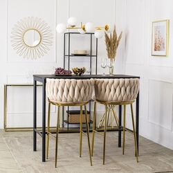 Барный стул Mebel Elite Flores 2 (Cream/Golden) Thumb