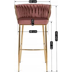 Scaun de bar Mebel Elite Flores 2 (Pink/Golden) Thumb