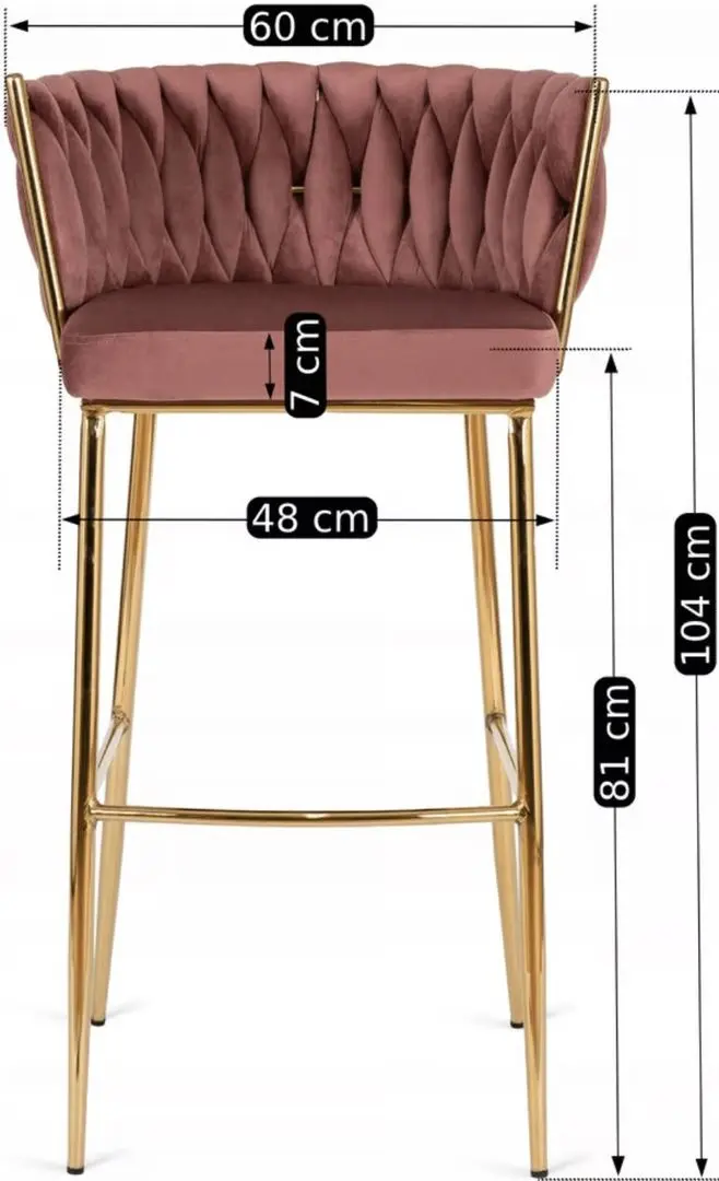 Scaun de bar Mebel Elite Flores 2 (Pink/Golden) - 7