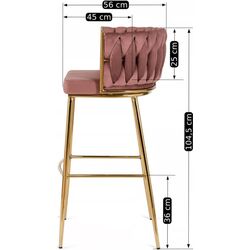 Scaun de bar Mebel Elite Flores 2 (Pink/Golden) Thumb