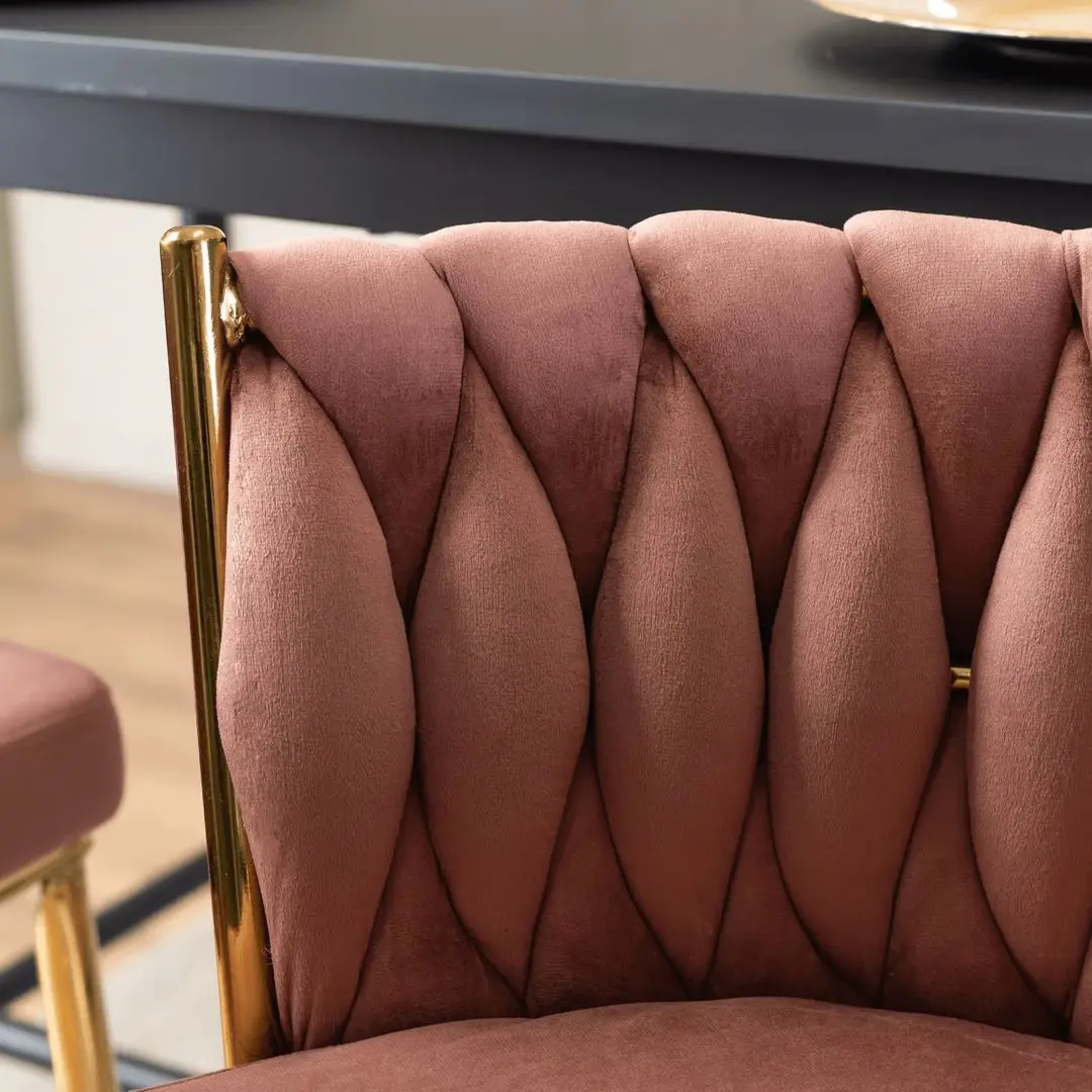 Scaun de bar Mebel Elite Flores 2 (Pink/Golden) - 11