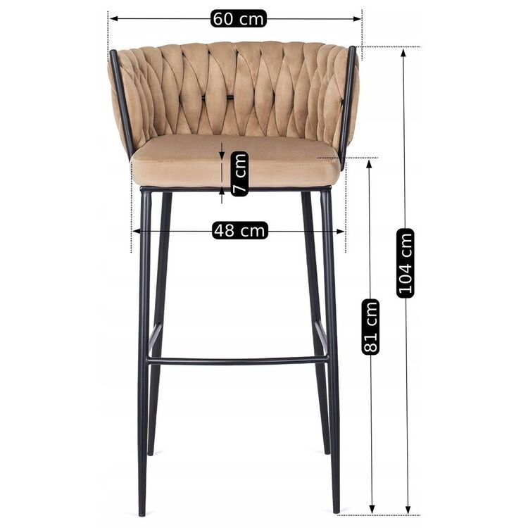 Барный стул Mebel Elite Flores (Beige/Black)