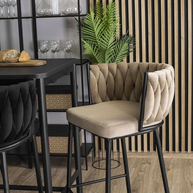 Барный стул Mebel Elite Flores (Beige/Black)