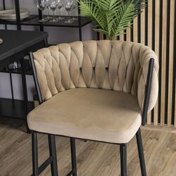 Барный стул Mebel Elite Flores (Beige/Black) Thumb