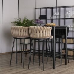 Барный стул Mebel Elite Flores (Beige/Black) Thumb