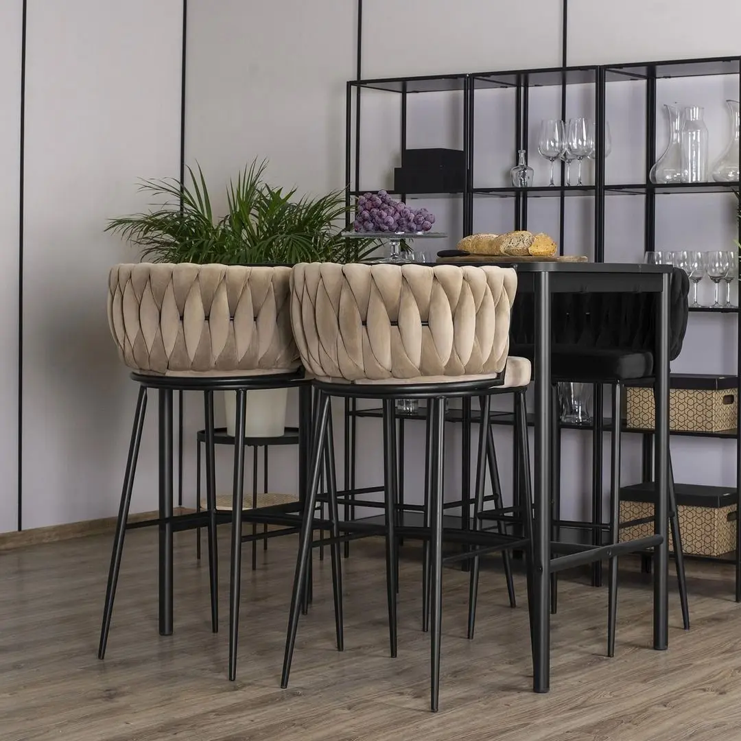 Барный стул Mebel Elite Flores (Beige/Black)