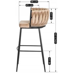 Барный стул Mebel Elite Flores (Beige/Black) Thumb