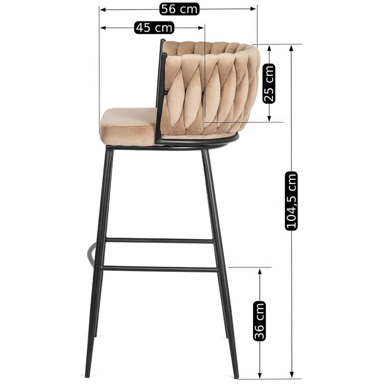 Барный стул Mebel Elite Flores (Beige/Black)