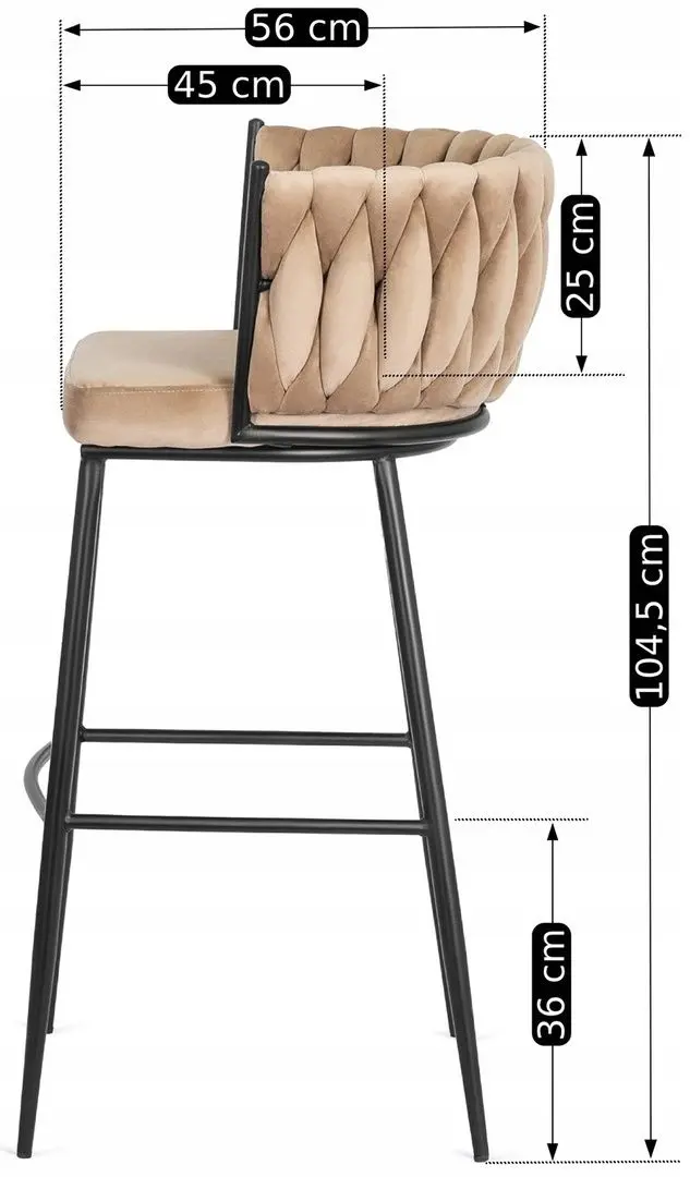 Барный стул Mebel Elite Flores (Beige/Black)