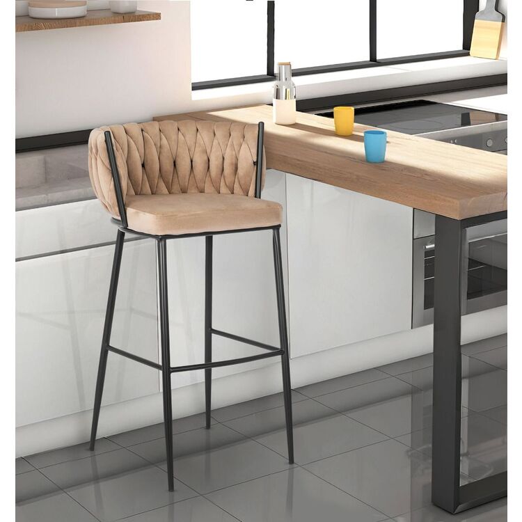 Барный стул Mebel Elite Flores (Beige/Black)