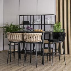 Барный стул Mebel Elite Flores (Beige/Black) Thumb