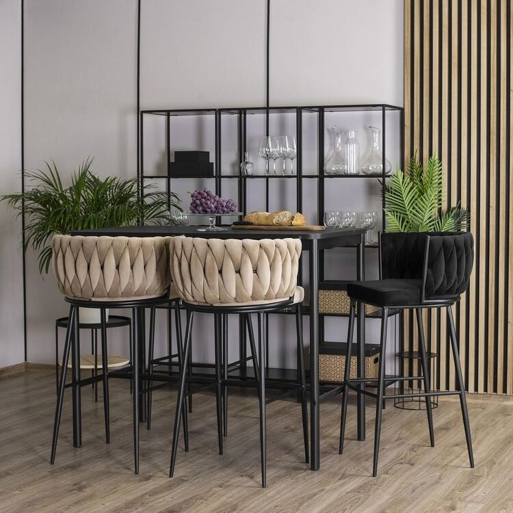 Барный стул Mebel Elite Flores (Beige/Black)