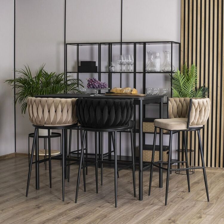 Барный стул Mebel Elite Flores (Beige/Black)