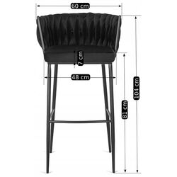 Scaun de bar Mebel Elite Flores (Black) Thumb