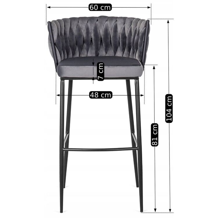 Барный стул Mebel Elite Flores (Grey/Black)