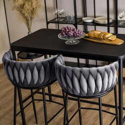 Барный стул Mebel Elite Flores (Grey/Black) Thumb