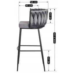 Барный стул Mebel Elite Flores (Grey/Black) Thumb